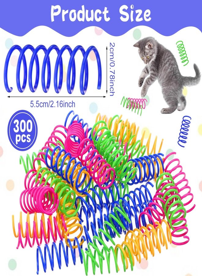 mekueeex 300 Pcs Cat Spring Toy Cat Spiral Toys Interactive for Indoor Colorful Plastic Springs Coil for Kitten Hunting Swatting Biting - Image 2